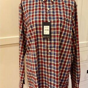 CHAPS MEN’S Casual Plaid Shirt - Red, Blue, White